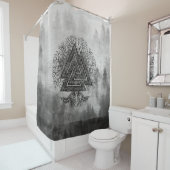Rideaux De Douche Valknut et arbre de la vie Yggdrasil (En situation)