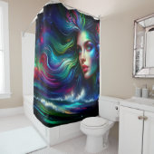 Rideaux De Douche "Valse de la lumière de la sirène" (En situation)