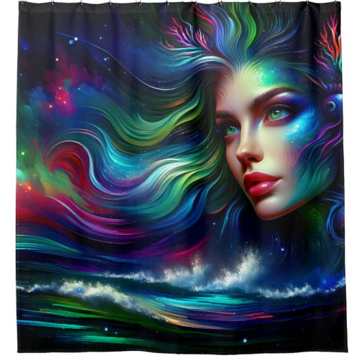 Rideaux De Douche "Valse de la lumière de la sirène" (Devant)