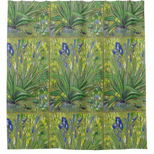 Rideaux De Douche Van Gogh Art iris peinture acrylique (Devant)