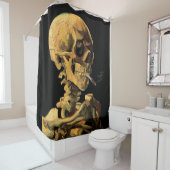 Rideaux De Douche Van Gogh - Crâne avec cigarette allumée (En situation)