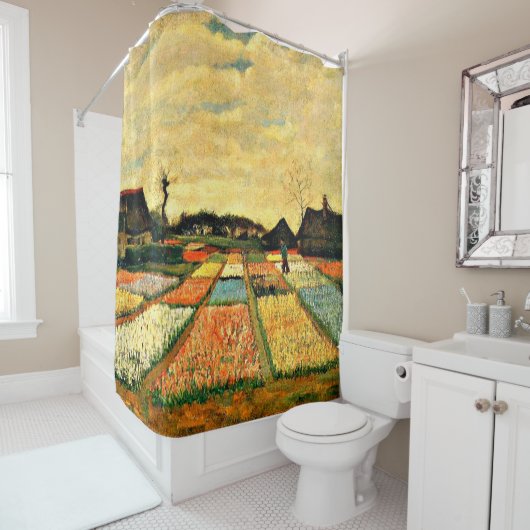 Rideaux De Douche Van Gogh - Lits à fleurs en Hollande (En situation)