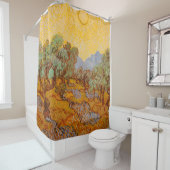 Rideaux De Douche Van Gogh Olive Trees Soleil Jaune Ciel (En situation)