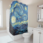 Rideaux De Douche Van Gogh - Starry Night, célèbre peinture, (En situation)