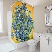 Rideaux De Douche Van Gogh - Vase avec iris Fond jaune (En situation)