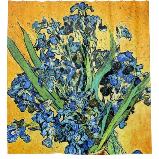 Rideaux De Douche Van Gogh - Vase avec iris Fond jaune (Devant)