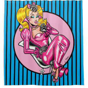 Rideaux De Douche Vana DeVinyl™/Plutôt en caoutchouc rose