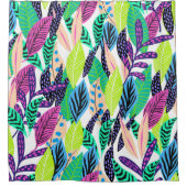 Rideaux De Douche Variété des Feuilles de Funky Pastel (Devant)