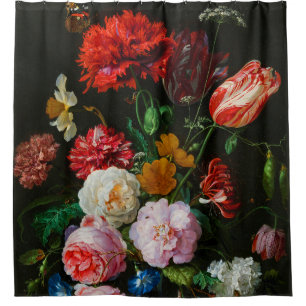 Rideaux De Douche Vase de verre avec des fleurs