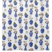 Rideaux De Douche Vases et fleurs bleus chinois (Devant)