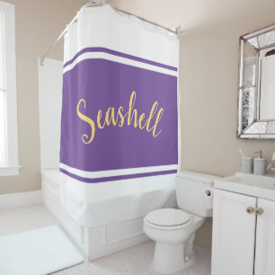 Rideaux De Douche Vaste SEASHELL Plutôt Violet Blancs de course