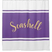 Rideaux De Douche Vaste SEASHELL Plutôt Violet Blancs de course (Devant)