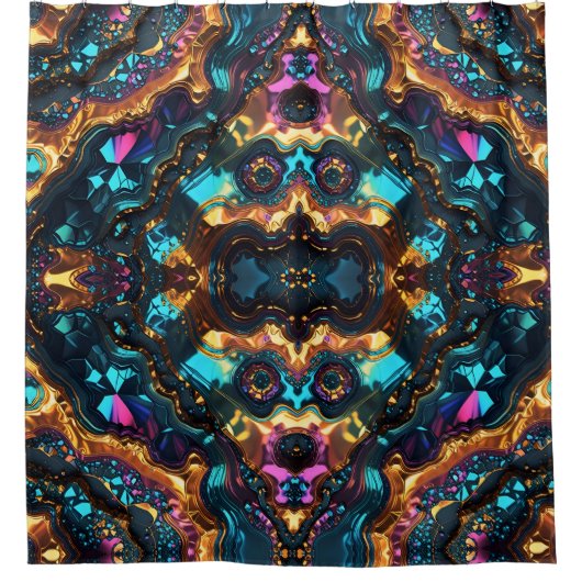 Rideaux De Douche Veines dorées aux pierres brillantes (Devant)