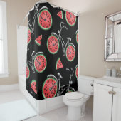 Rideaux De Douche Vélos à roue de pastèque, motif d'été. (En situation)