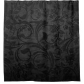Rideaux De Douche Velvet Floral Moderne Noir (Devant)