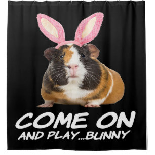 Rideaux De Douche Venez Jouer La Guinée Pig Bunny Cadeaux Amateurs
