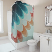Rideaux De Douche Ventilateur Boho Abstrait (En situation)
