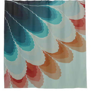 Rideaux De Douche Ventilateur Boho Abstrait