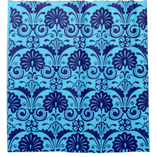 Rideaux De Douche ventilateurs bleu clair et impression de frondes