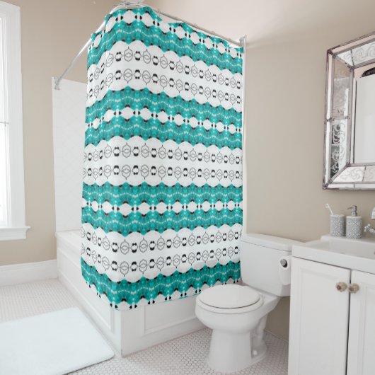 Rideaux De Douche Ventilation turquoise (En situation)