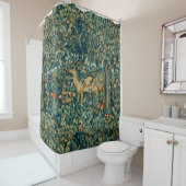 Rideaux De Douche VERDURE, ANIMAUX FORESTIERS, DOES, OISEAUX Floral (En situation)