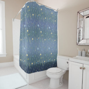 Rideaux De Douche Verdure Aquarelle Rustique Fleur fleurie botanique