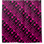 Rideaux De Douche Vérifié, Chèques - Magenta et Noir (Devant)