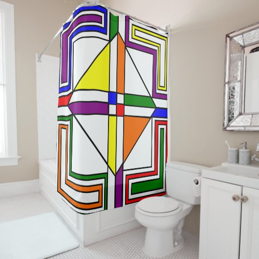 Rideaux De Douche Verre Bauhaus (En situation)