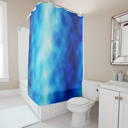 Rideaux De Douche Verre bleu (En situation)