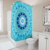 Rideaux De Douche Verre bleu de glace, dentelle abstraite d'Aqua de (En situation)