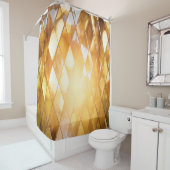 Rideaux De Douche Verre en mosaïque dorée brillante (En situation)