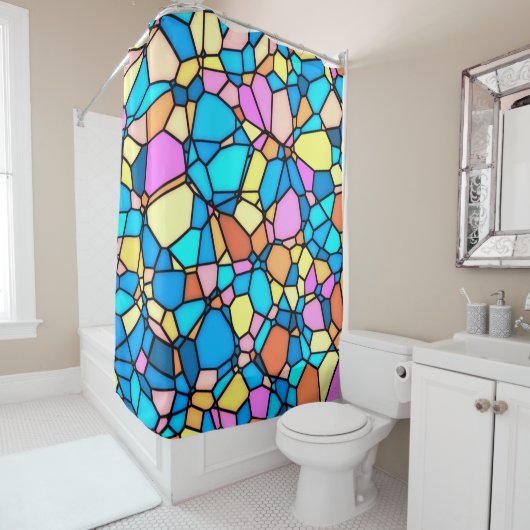 Rideaux De Douche Verre multicolore (En situation)