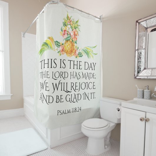 Rideaux De Douche Verset biblique inspirant (En situation)