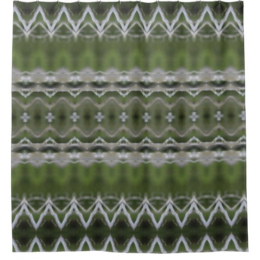 Rideaux De Douche Vert Avec Motif Gris (Devant)