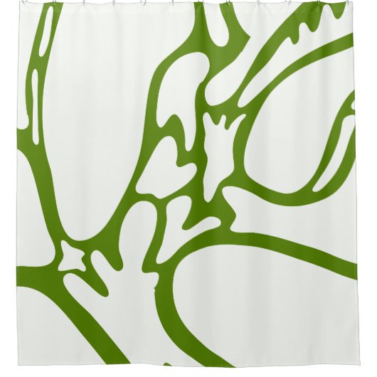 Rideaux De Douche Vert Avocado et blanc céramique (Devant)