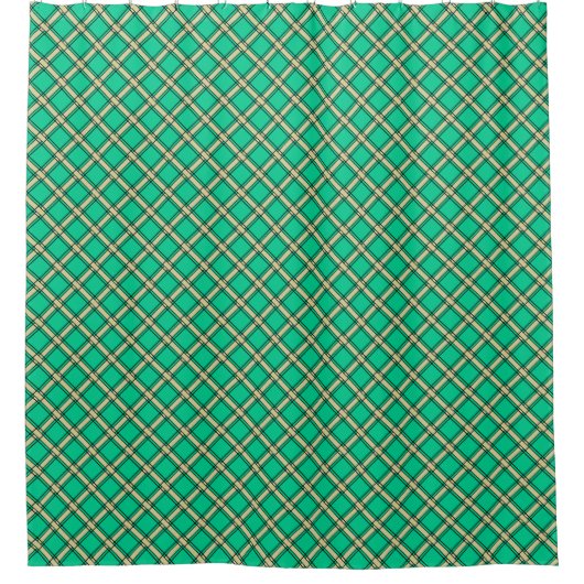 Rideaux De Douche Vert beige, motif plaid (Devant)
