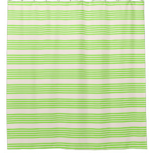 Rideaux De Douche Vert citron vert et beige cinq rayures motif