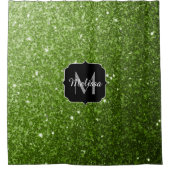 Rideaux De Douche Vert clair verdure paillettes scintillent Monogram (Devant)