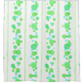 Rideaux De Douche Vert de chaux, Aqua et bulles bleues (Devant)