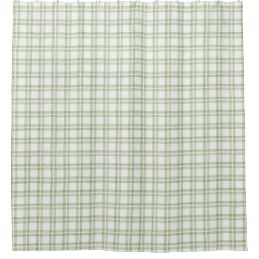 Rideaux De Douche Vert doux Blanc Anglais Pays Vérifier Plaid (Devant)