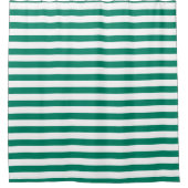 Rideaux De Douche Vert émeraude bleu foncé rayures été (Devant)