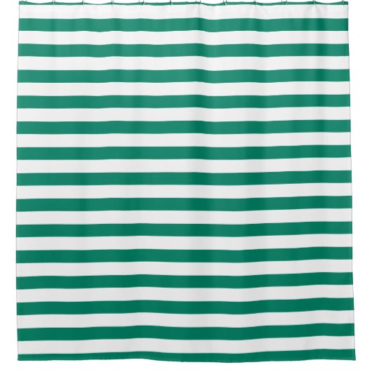Rideaux De Douche Vert émeraude bleu foncé rayures été (Devant)