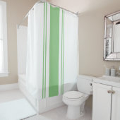 Rideaux De Douche Vert et blanc (En situation)