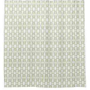 Rideaux De Douche Vert floral vintage sur le contour de fleur de
