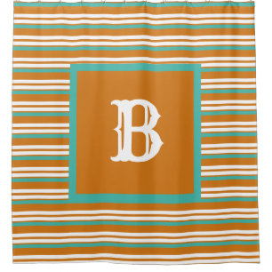 Rideaux De Douche Vert/marron/blanc/rayé