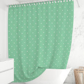 Rideaux De Douche Vert Menthe et Points Blancs