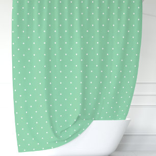 Rideaux De Douche Vert Menthe et Points Blancs