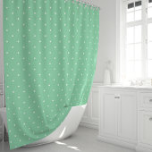 Rideaux De Douche Vert Menthe et Points Blancs