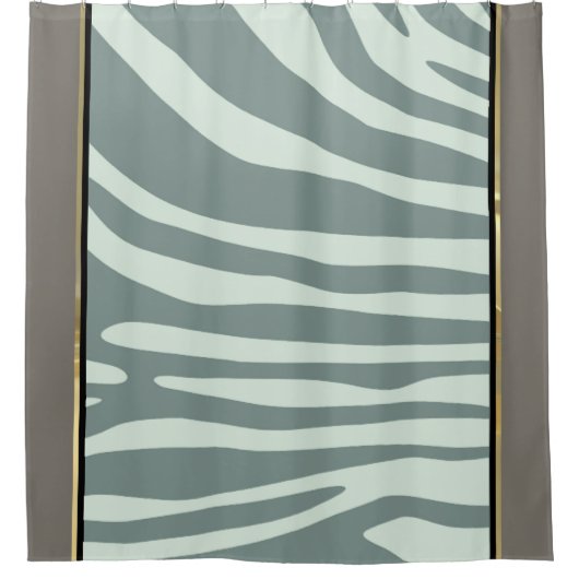 Rideaux De Douche vert menthe, noir et vert menthe (Devant)