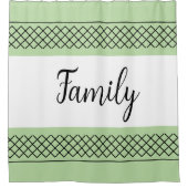 Rideaux De Douche Vert Moderne Famille Blanche (Devant)